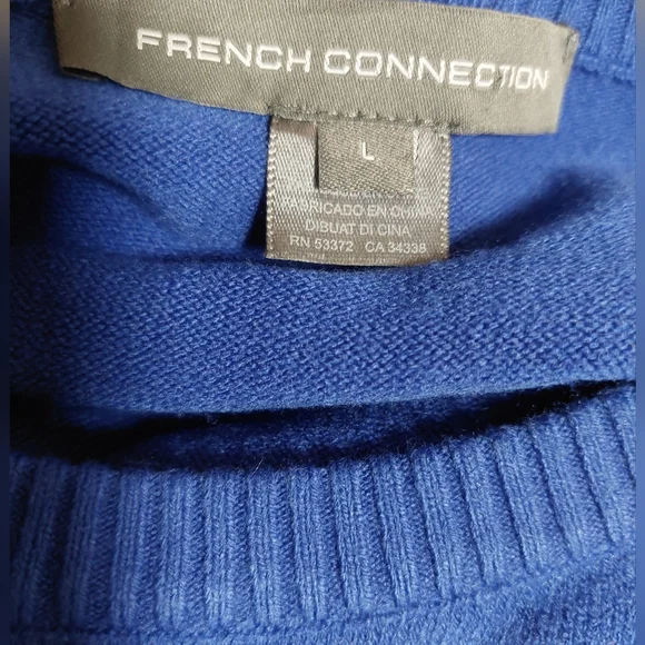 French Connection Men's Vibrant Blue Crewneck Sweater - Picture 4 of 5